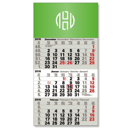 3-Monatskalender für das Folgejahr